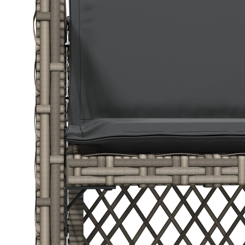 Scaune de grădină cu perne, 4 buc., gri, poliratan GartenMobel Dekor