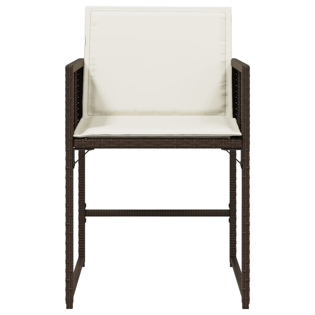 Scaune de grădină cu perne, 4 buc., maro, poliratan GartenMobel Dekor