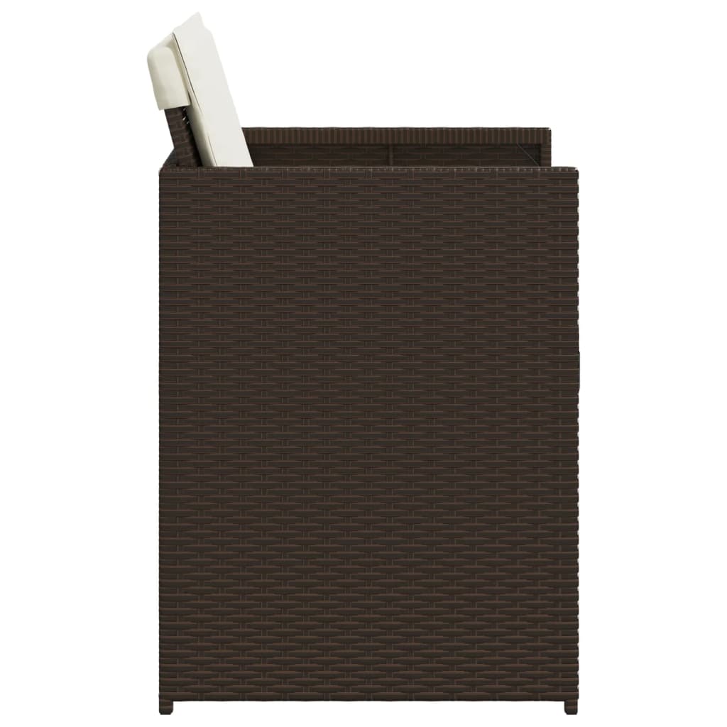 Scaune de grădină cu perne, 4 buc., maro, poliratan GartenMobel Dekor