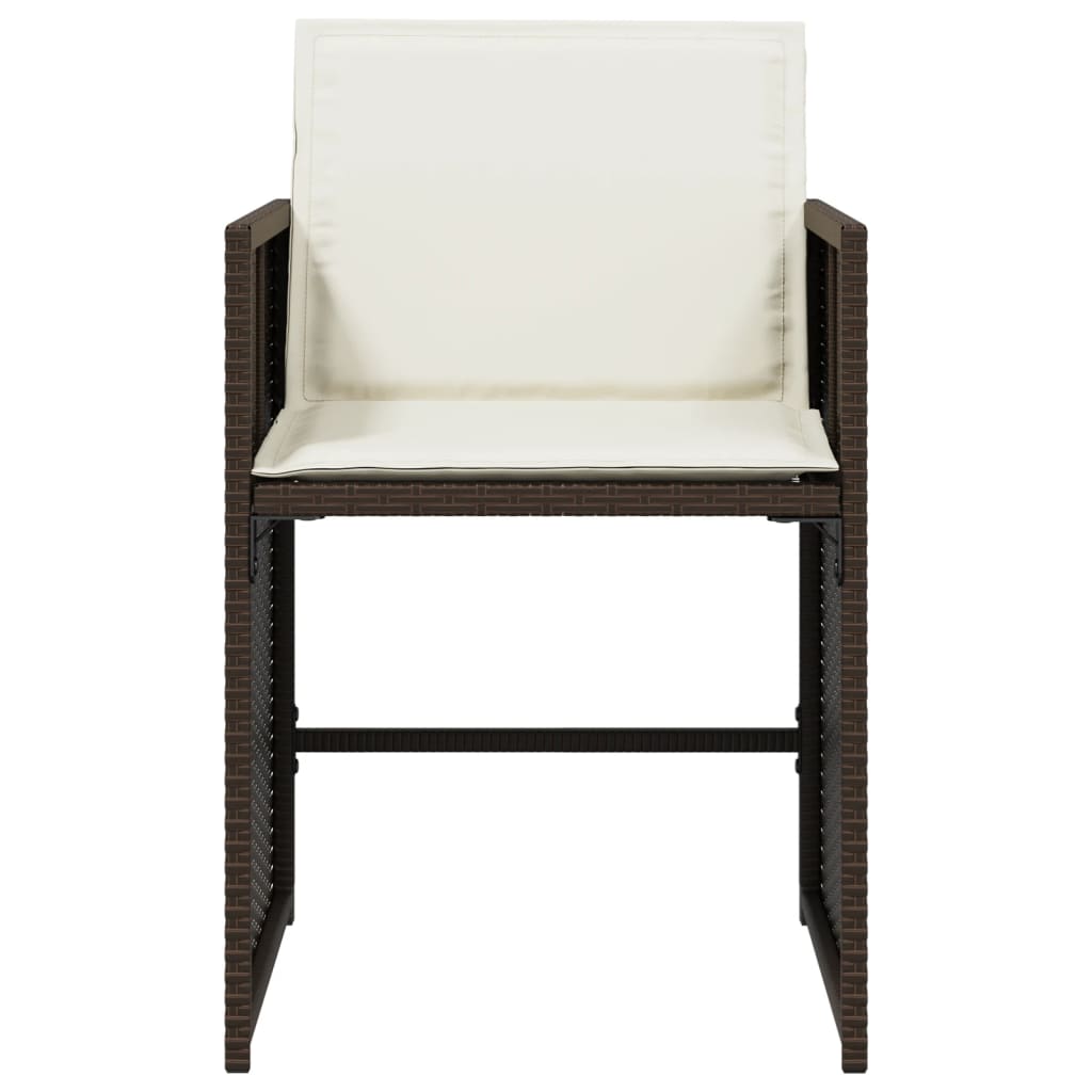 Scaune de grădină cu perne, 4 buc., maro, poliratan GartenMobel Dekor