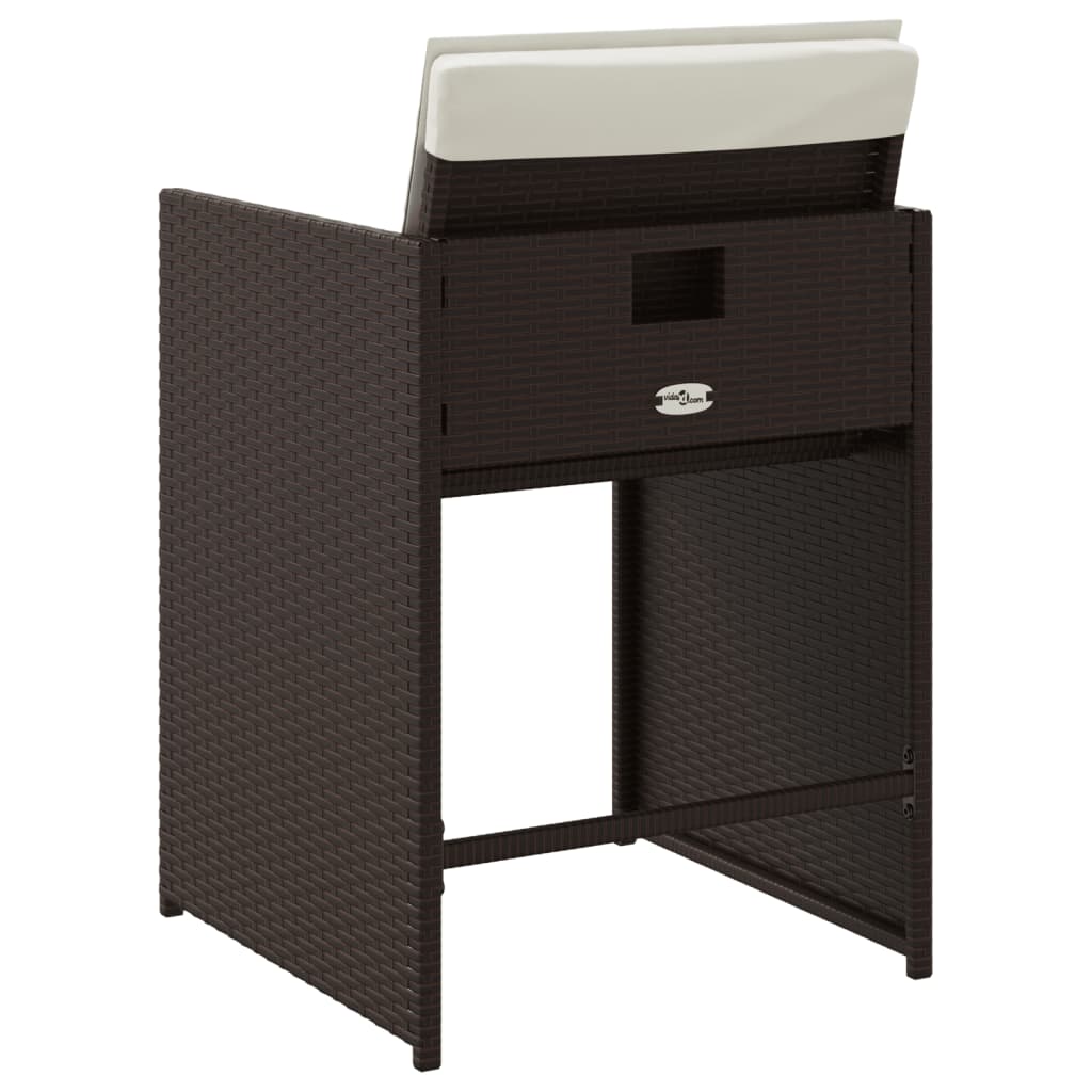 Scaune de grădină cu perne, 4 buc., maro, poliratan GartenMobel Dekor