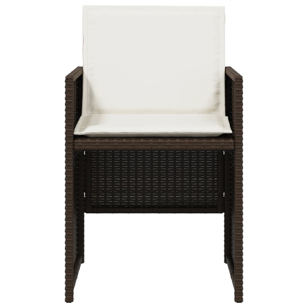 Scaune de grădină cu perne, 4 buc., maro, poliratan GartenMobel Dekor