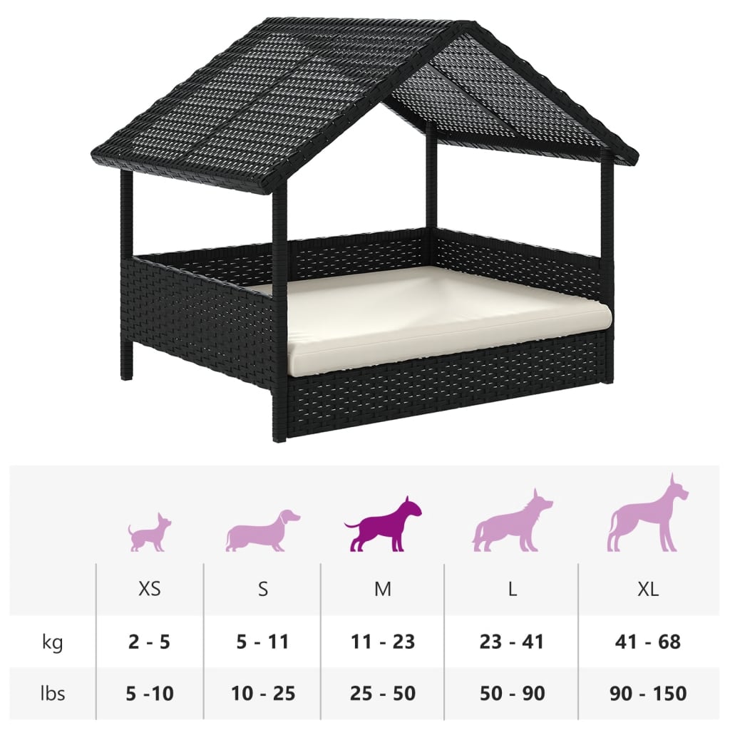 Casă pentru câini cu pernă, poliratan GartenMobel Dekor