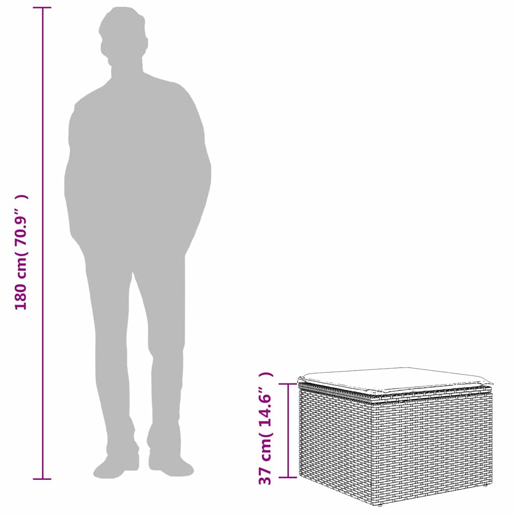 Scaun de grădină cu pernă, maro, 55x55x37 cm, poliratan GartenMobel Dekor