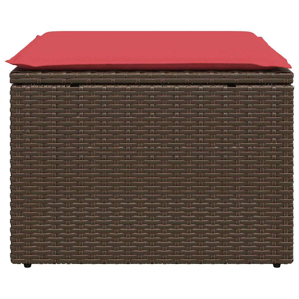 Scaun de grădină cu pernă, maro, 55x55x37 cm, poliratan GartenMobel Dekor