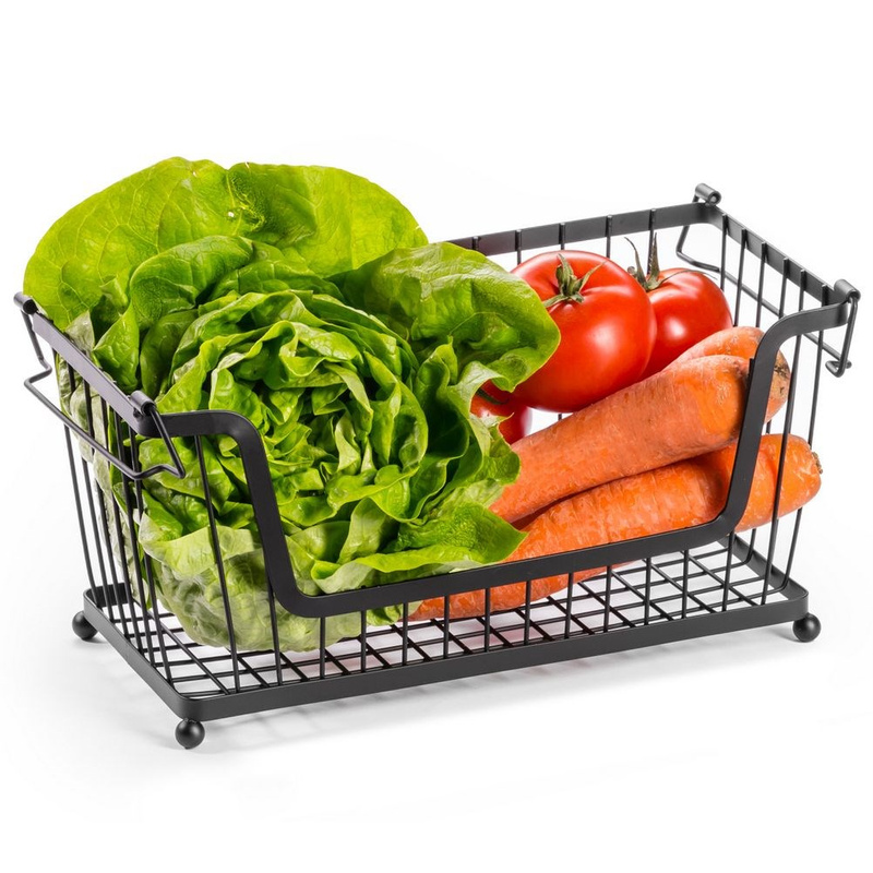 Coșul metalic pentru fructe și legume negru Handy KitchenServ
