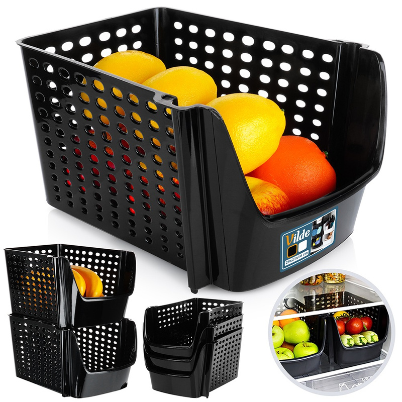 Coșul pentru depozitarea legumelor și fructelor negru, 29×21×16 cm Handy KitchenServ