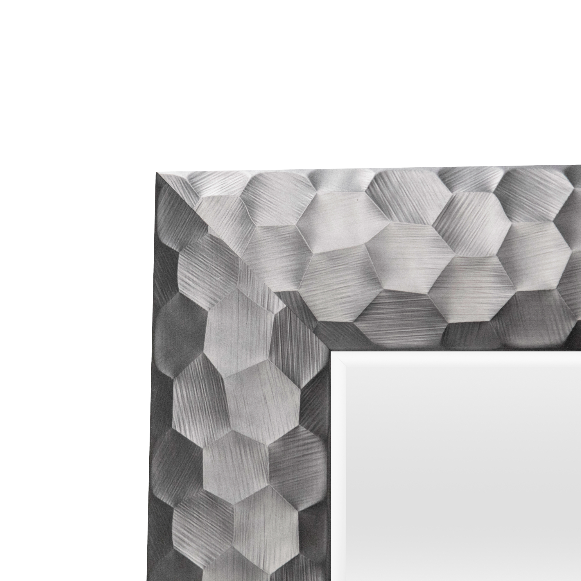 Oglinda de perete, en.casa, Ocre, 104 x 74 cm, plastic, gri argintiu, forma dreptunghiulara HausGarden Leisure