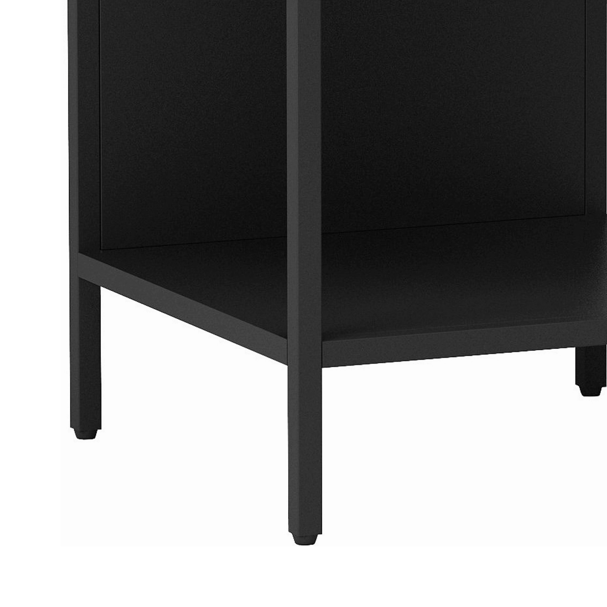 Raft, en.casa, PXSL-0150 Akaa, 133 x 35 x 35 cm, otel, negru, 5 kg, de sine statator, cu 4 polite depozitare HausGarden Leisure