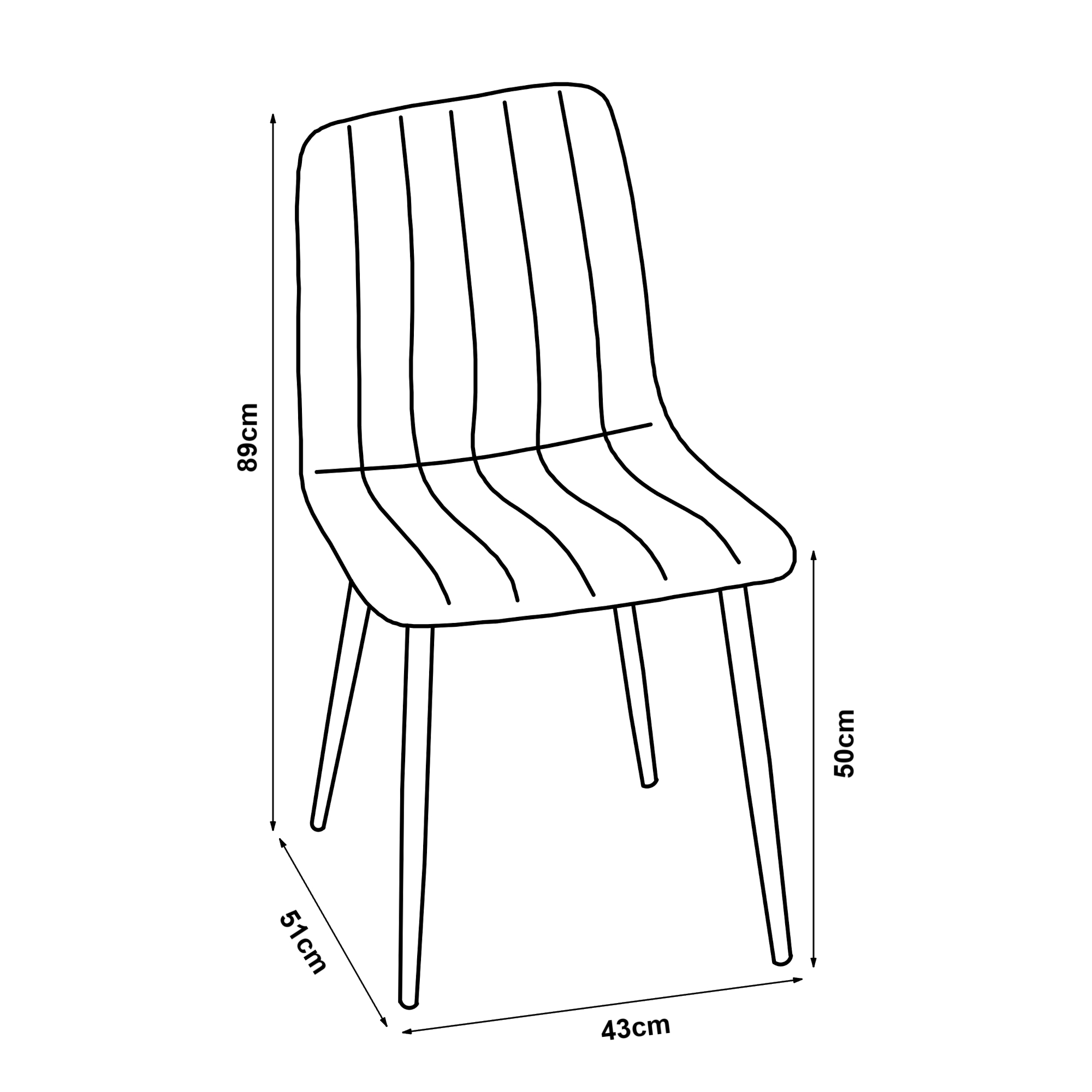 Set 2 bucati scaune bucatarie, en.casa, PXAT-5637 Elsern, 89 x 43 x 51 cm, otel, textil, maro deschis HausGarden Leisure
