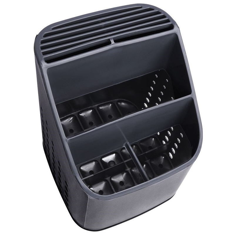 Suportul pentru tacâmuri culoare neagră, cu inserții grafit Handy KitchenServ