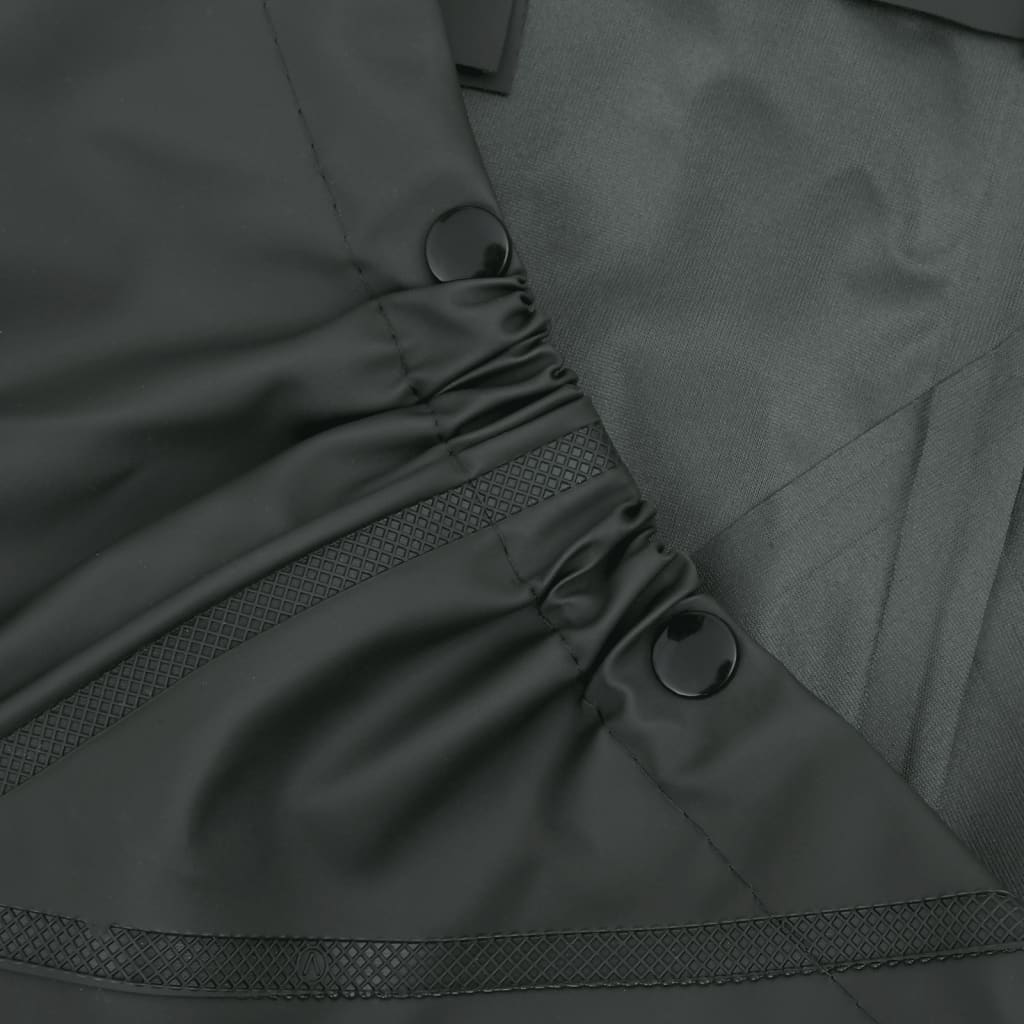 Pantaloni tip Salopeta Impermeabila pentru Pescuit si Vanatoare cu Cizme Incorporate, Verde, Marime 42