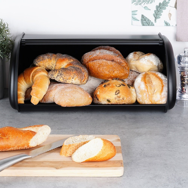 Cutia pentru pâine din oțel inoxidabil negru 43×27,5×18,5 cm Handy KitchenServ