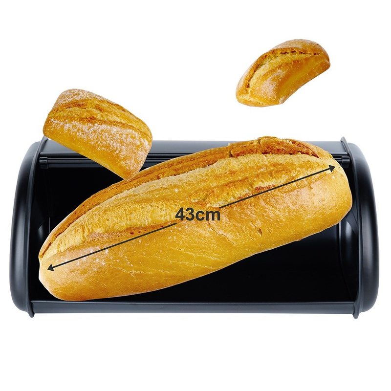 Cutia pentru pâine din oțel inoxidabil negru 43×27,5×18,5 cm Handy KitchenServ