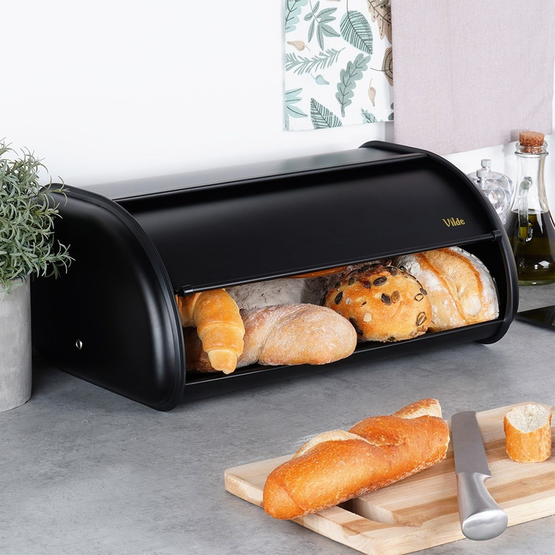 Cutia pentru pâine din oțel inoxidabil negru 43×27,5×18,5 cm Handy KitchenServ