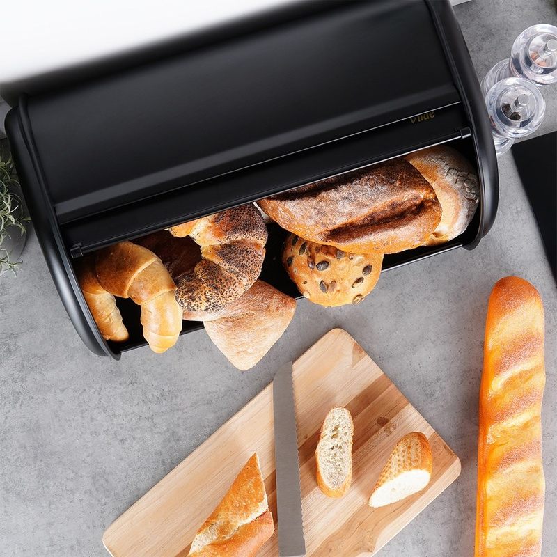 Cutia pentru pâine din oțel inoxidabil negru 43×27,5×18,5 cm Handy KitchenServ