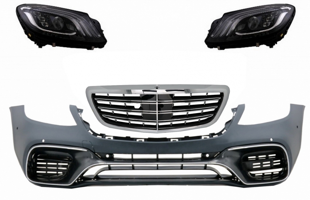 Bara Fata cu Grila Centrala si Faruri Full LED MERCEDES S-Class W222 Facelift (2013-06.2017) S63 Design Performance AutoTuning