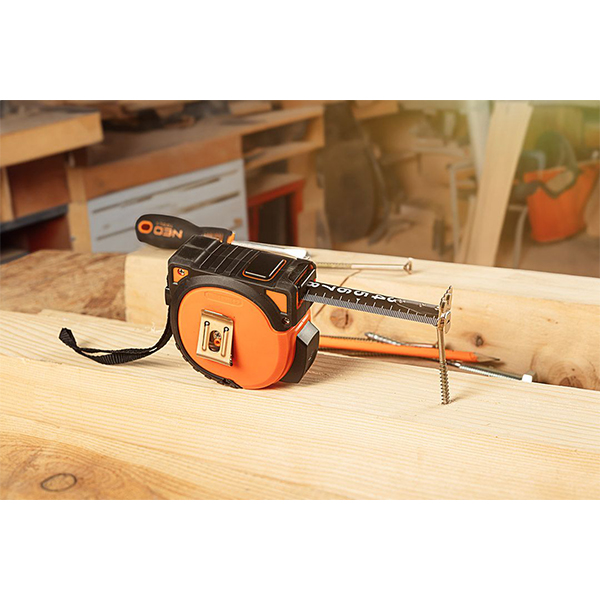 Ruleta banda din otel/nailon negru 5 m x 19 mm magnetica NEO TOOLS 67-242 HardWork ToolsRange