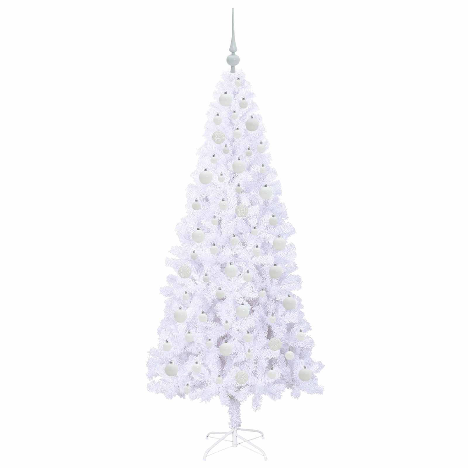 Brad de Crăciun artificial cu 300 LED Alb 180 cm PVC și Oțel GartenMobel Dekor