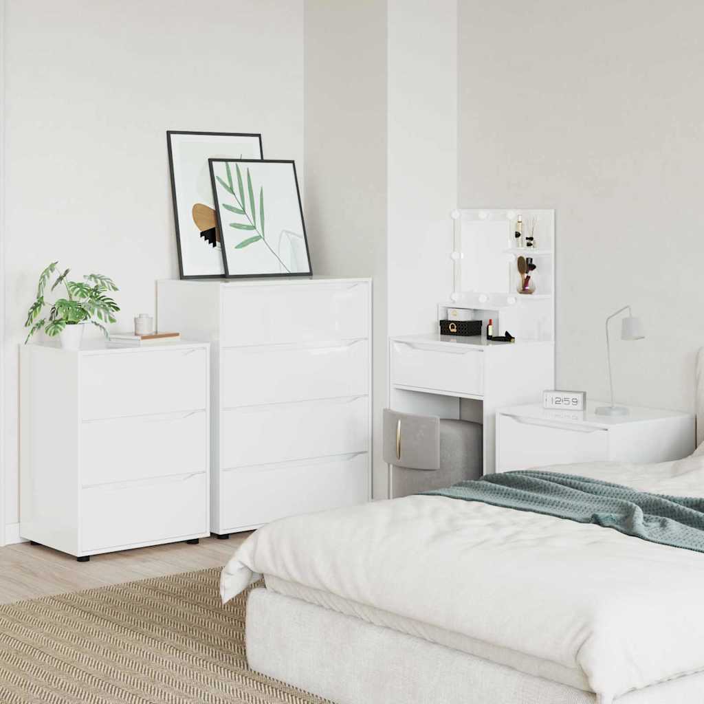 Dulapuri de depozitare 2 pcs Alb lucios 80 x 48 x 105 cm GartenMobel Dekor