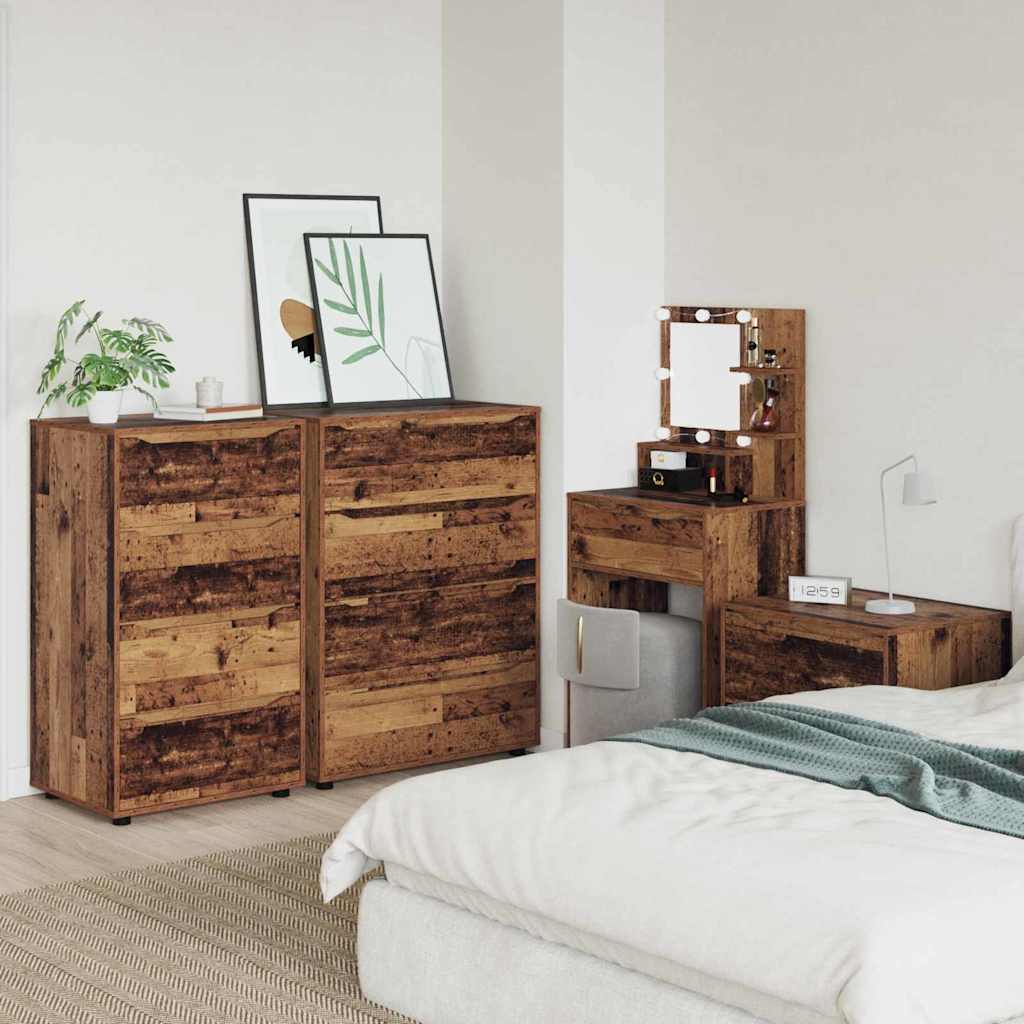 Dulapuri de depozitare 2 pcs Lemn Vechi 60 x 48 x 105 cm GartenMobel Dekor