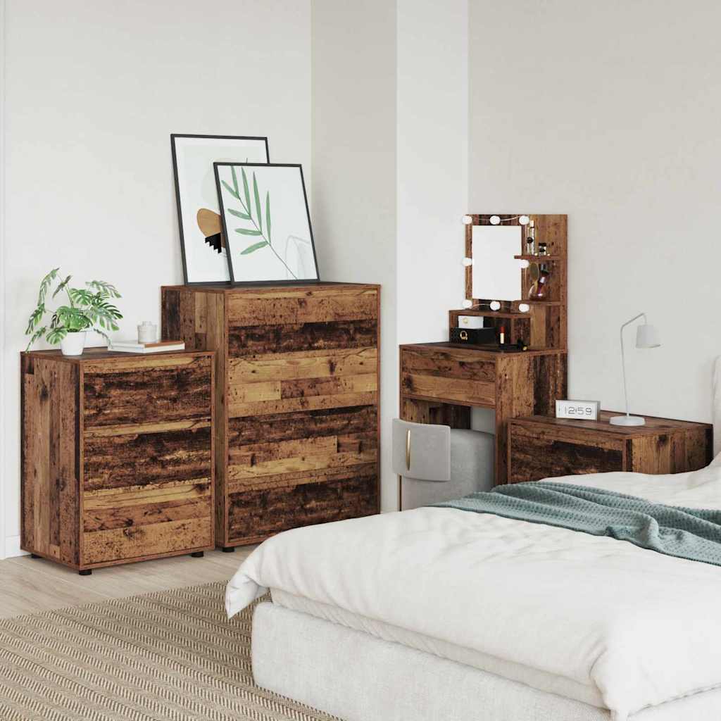 Dulapuri de depozitare 2 pcs Lemn Vechi 80 x 48 x 105 cm GartenMobel Dekor