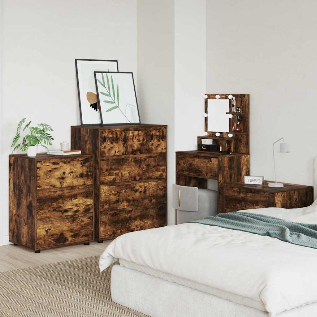 Dulapuri de depozitare 2 pcs Stejar fumuriu 80 x 48 x 105 cm GartenMobel Dekor