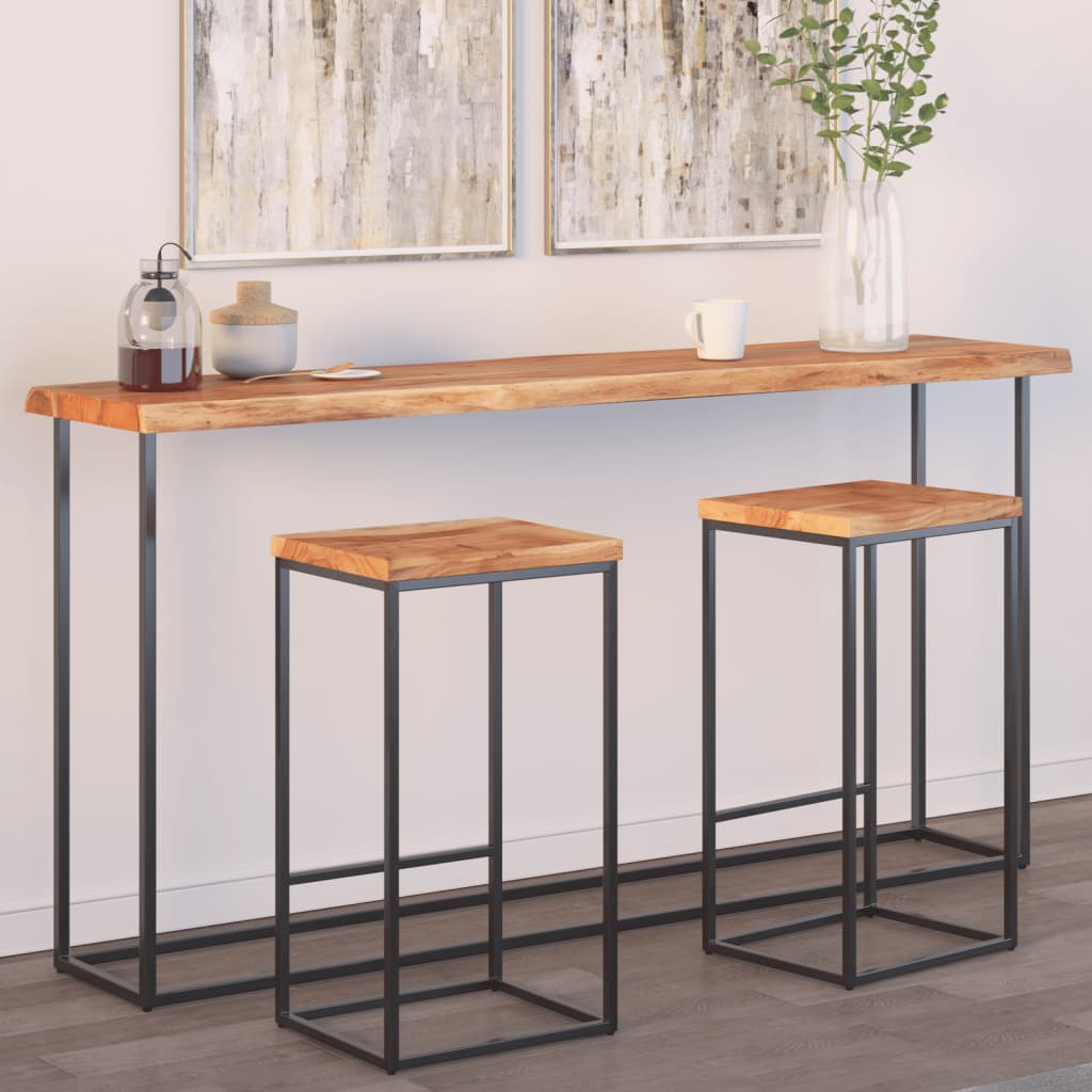 Blat masă 180x40x2,5 cm dreptunghiular lemn acacia margine vie GartenMobel Dekor