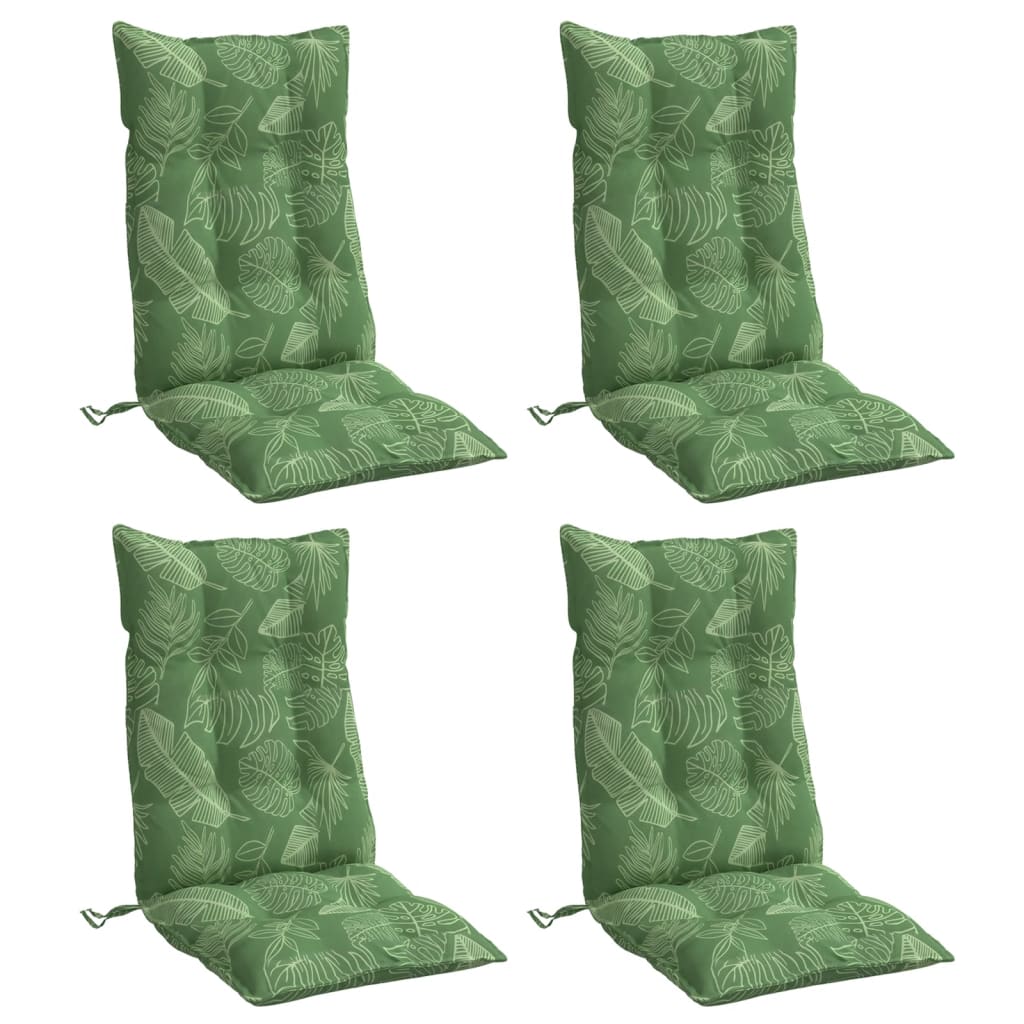 Perne de scaun spătar înalt, 4 buc, model frunze, textil Oxford GartenMobel Dekor