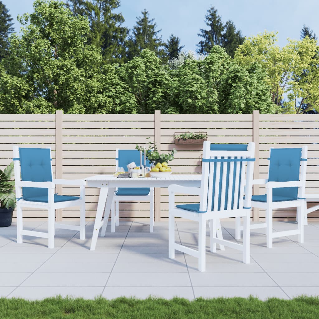 Perne scaun spătar mic 4 buc. melanj albastru 100x50x4cm textil GartenMobel Dekor