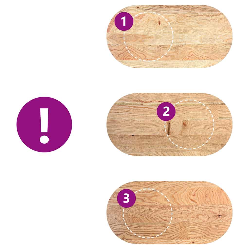 Blat de masă 120x60x2 cm lemn masiv de stejar oval GartenMobel Dekor