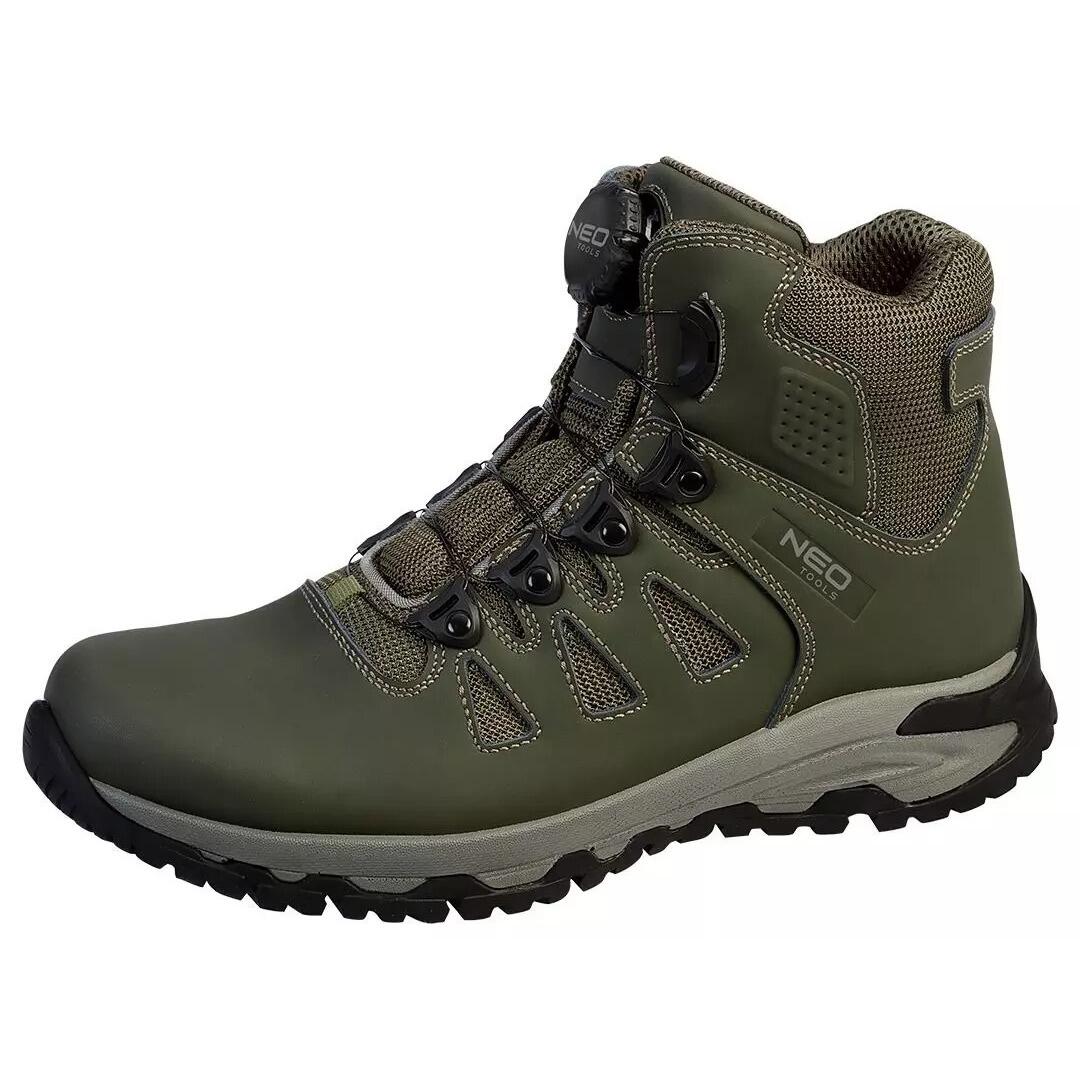 Bocanci de lucru, O2, SR, FO, sireturi cu buton de blocare, piele nabuc, marimea 44, NEO GartenVIP DiyLine