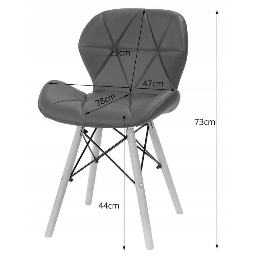 Set 6 scaune bucatarie/living, Artool, Lago, piele ecologica, lemn, negru, 47x38x73 cm GartenVIP DiyLine