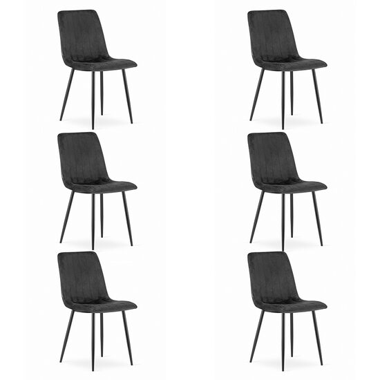 Set 6 scaune bucatarie/living, Artool, Lava, catifea, metal, negru, 43x51x90 cm GartenVIP DiyLine