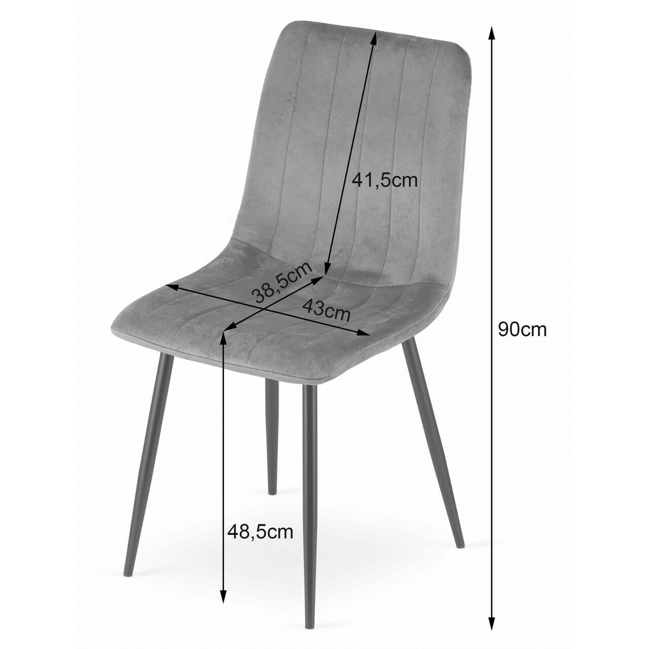 Set 6 scaune bucatarie/living, Artool, Lava, catifea, metal, negru, 43x51x90 cm GartenVIP DiyLine