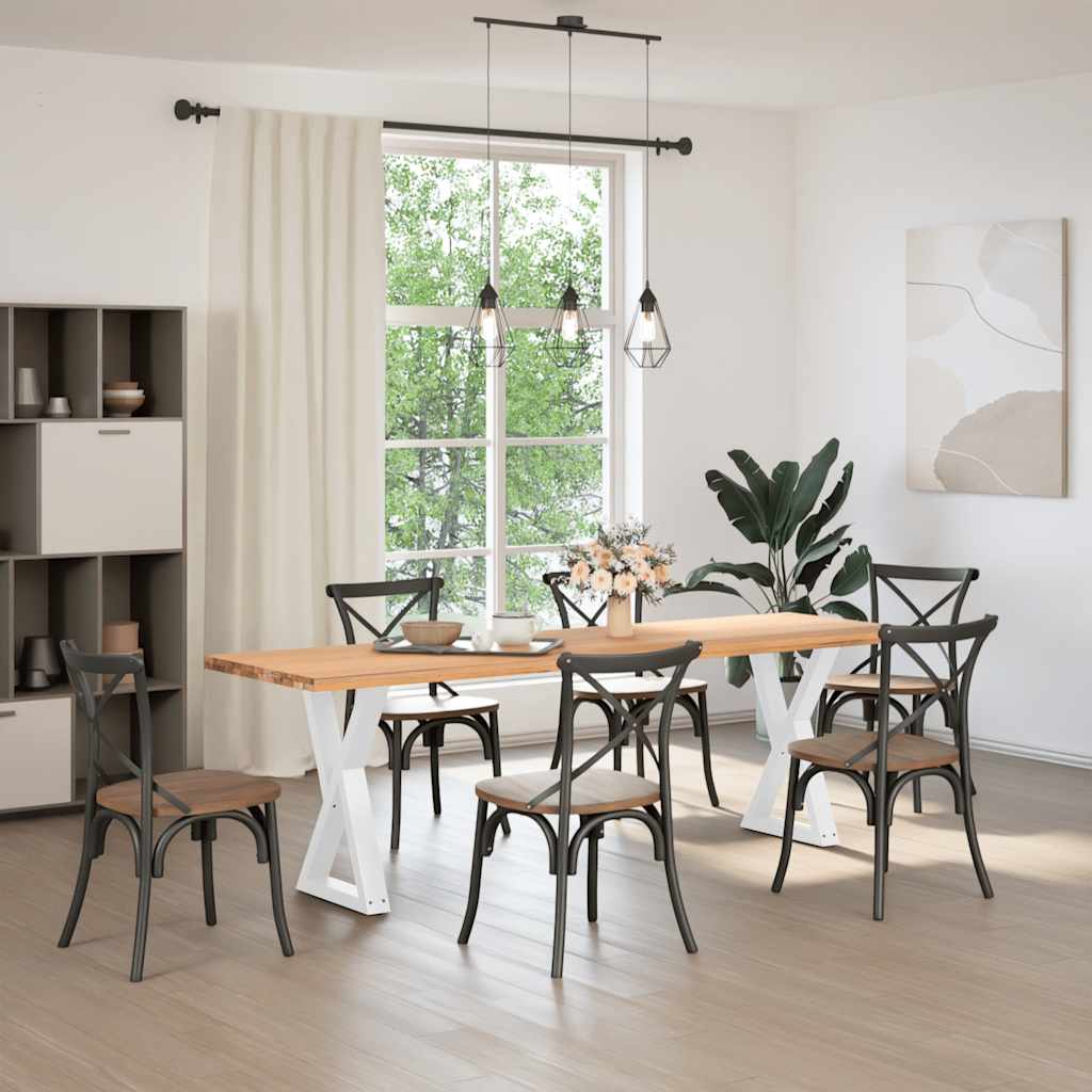 Picioare masă de sufragerie, 2 buc., alb, 50x(72-73,3) cm, oțel GartenMobel Dekor