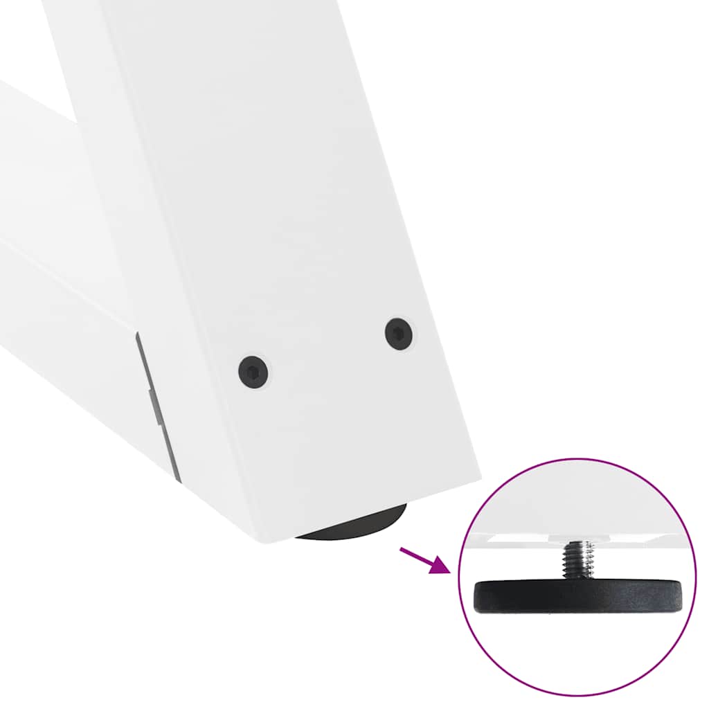 Picioare masă de sufragerie, 2 buc., alb, 50x(72-73,3) cm, oțel GartenMobel Dekor