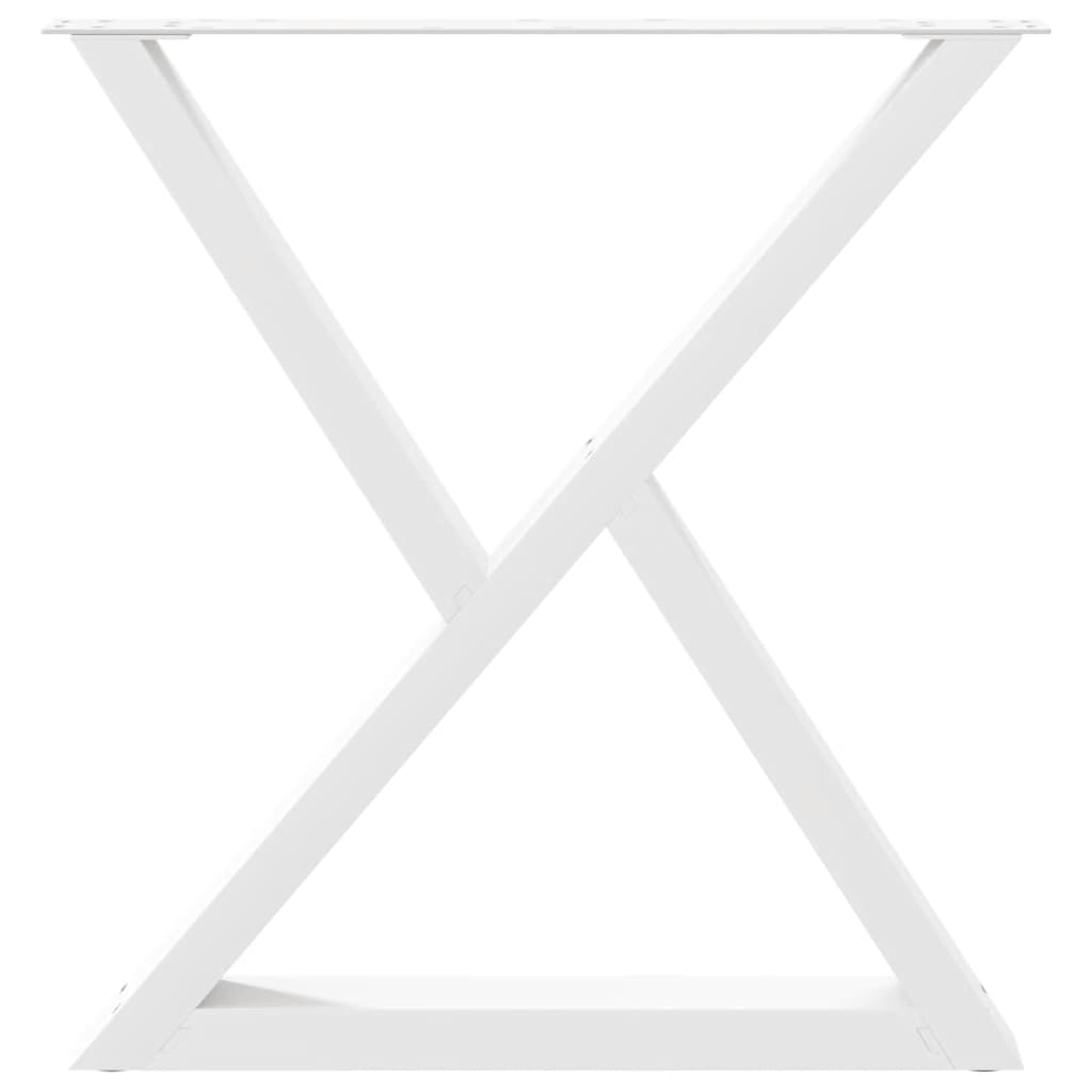 Picioare masă de sufragerie, 2 buc., alb, 70x(72-73,3) cm, oțel GartenMobel Dekor
