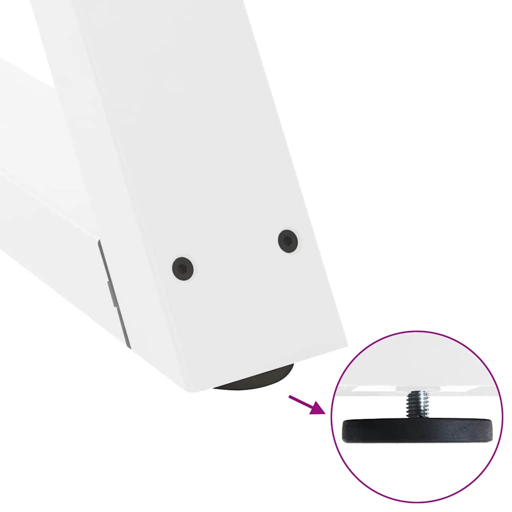 Picioare masă de sufragerie, 2 buc., alb, 70x(72-73,3) cm, oțel GartenMobel Dekor