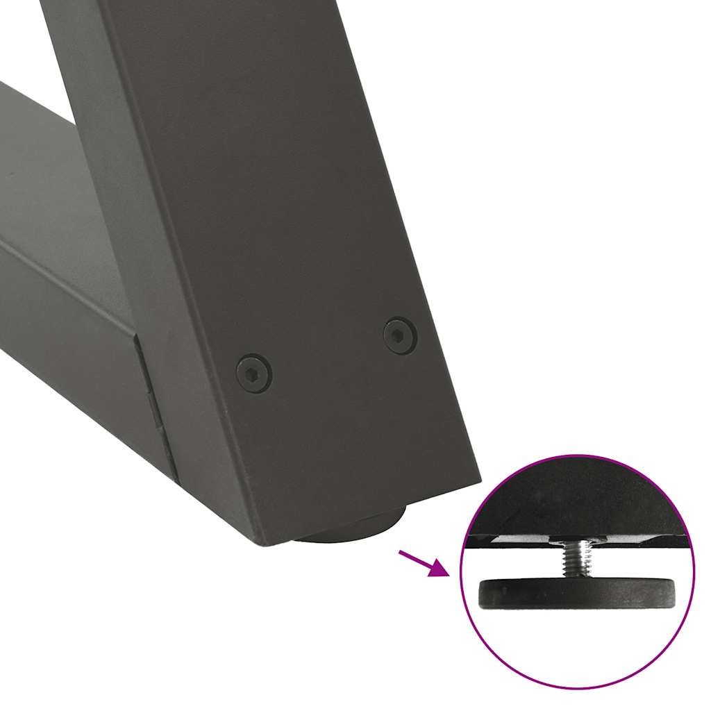 Picioare masă de sufragerie, 2 buc., antracit, 90x(72-73,3) cm, oțel GartenMobel Dekor