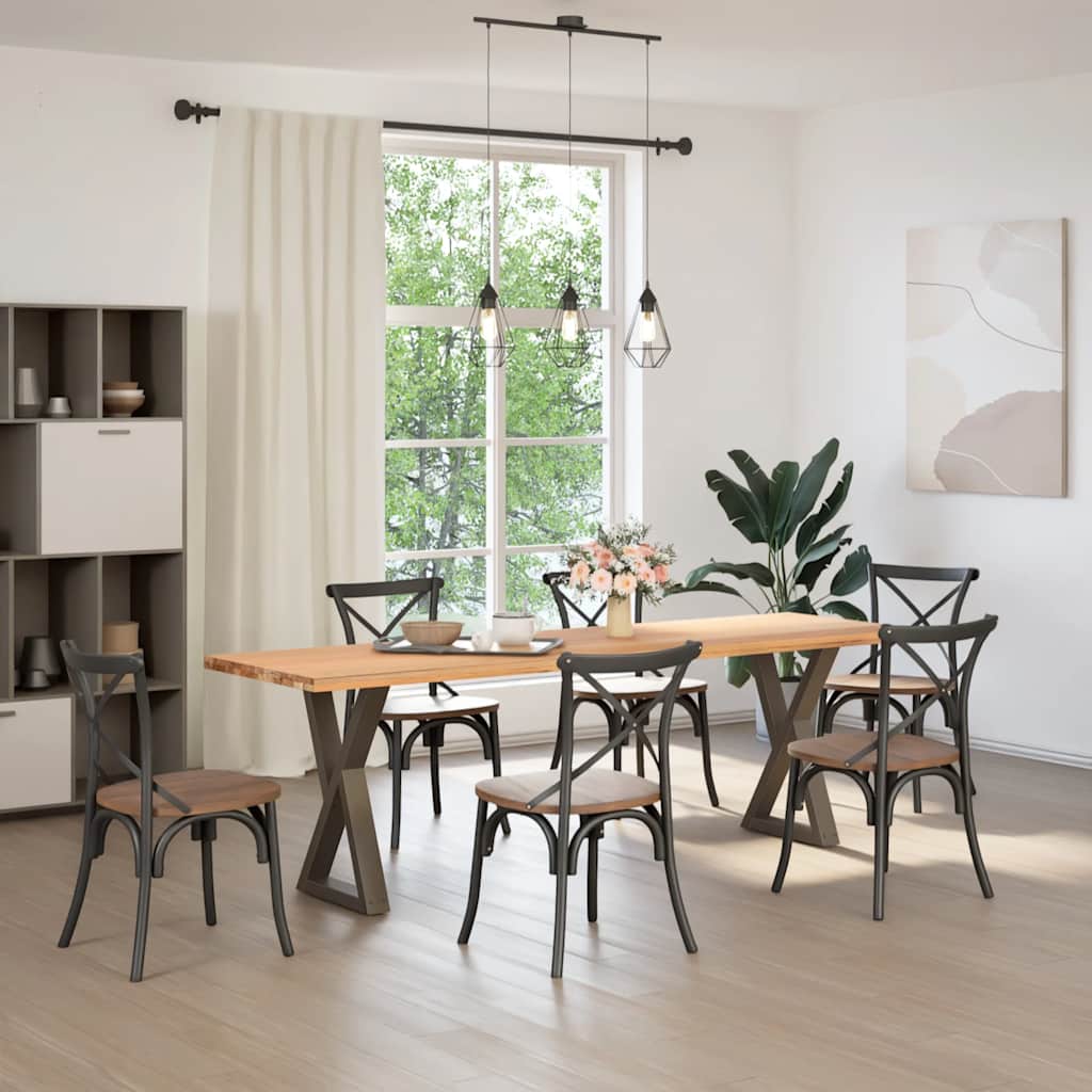 Picioare masă de sufragerie, 2 buc., oțel natural, 50x(72-73,3) cm GartenMobel Dekor