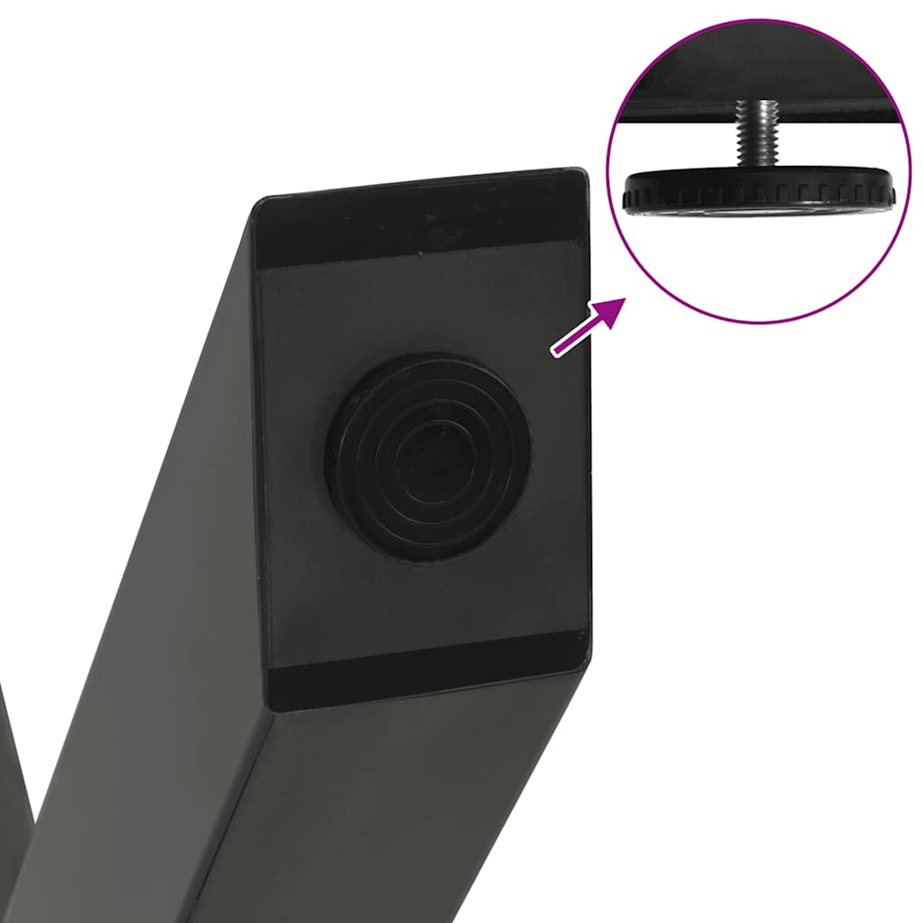 Picioare pentru măsuță de cafea în formă de X, 2 buc., antracit, 50x(42-43) cm, oțel GartenMobel Dekor