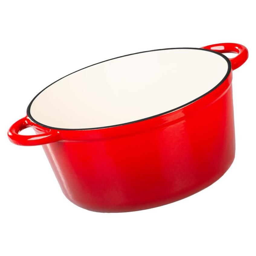 Oala de fonta emailata cu capac, maner din inox, rosie, 4 L, Magic Home GartenVIP DiyLine