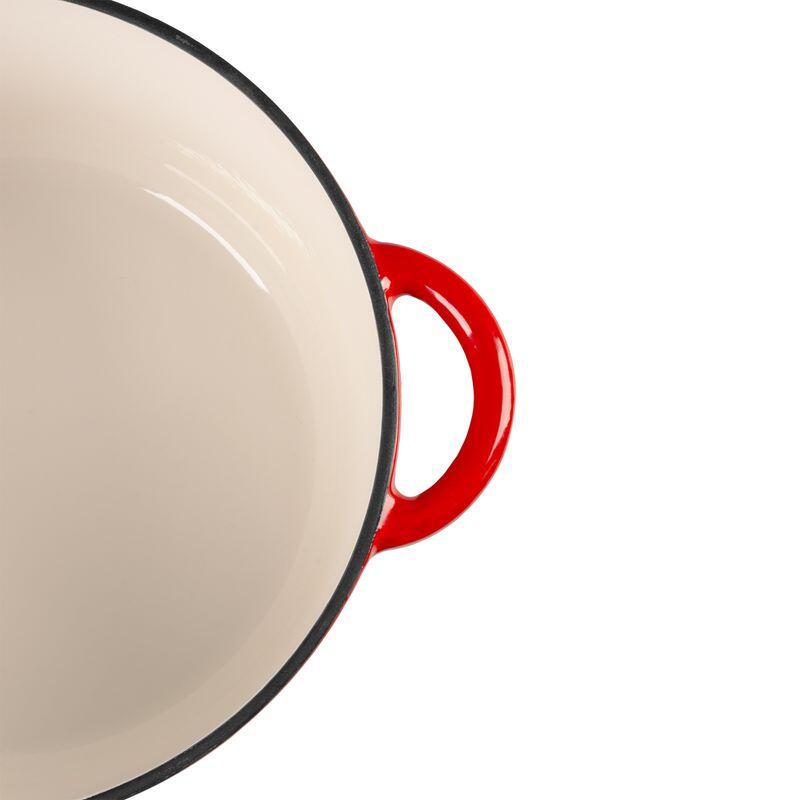 Oala de fonta emailata cu capac, maner din inox, rosie, 4 L, Magic Home GartenVIP DiyLine