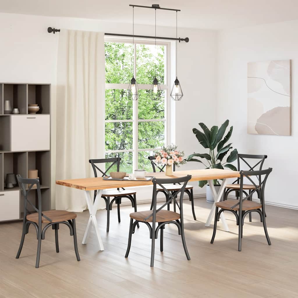 Picioare de masă în formă de X, 2 buc., alb, 50x(72-73) cm, oțel GartenMobel Dekor