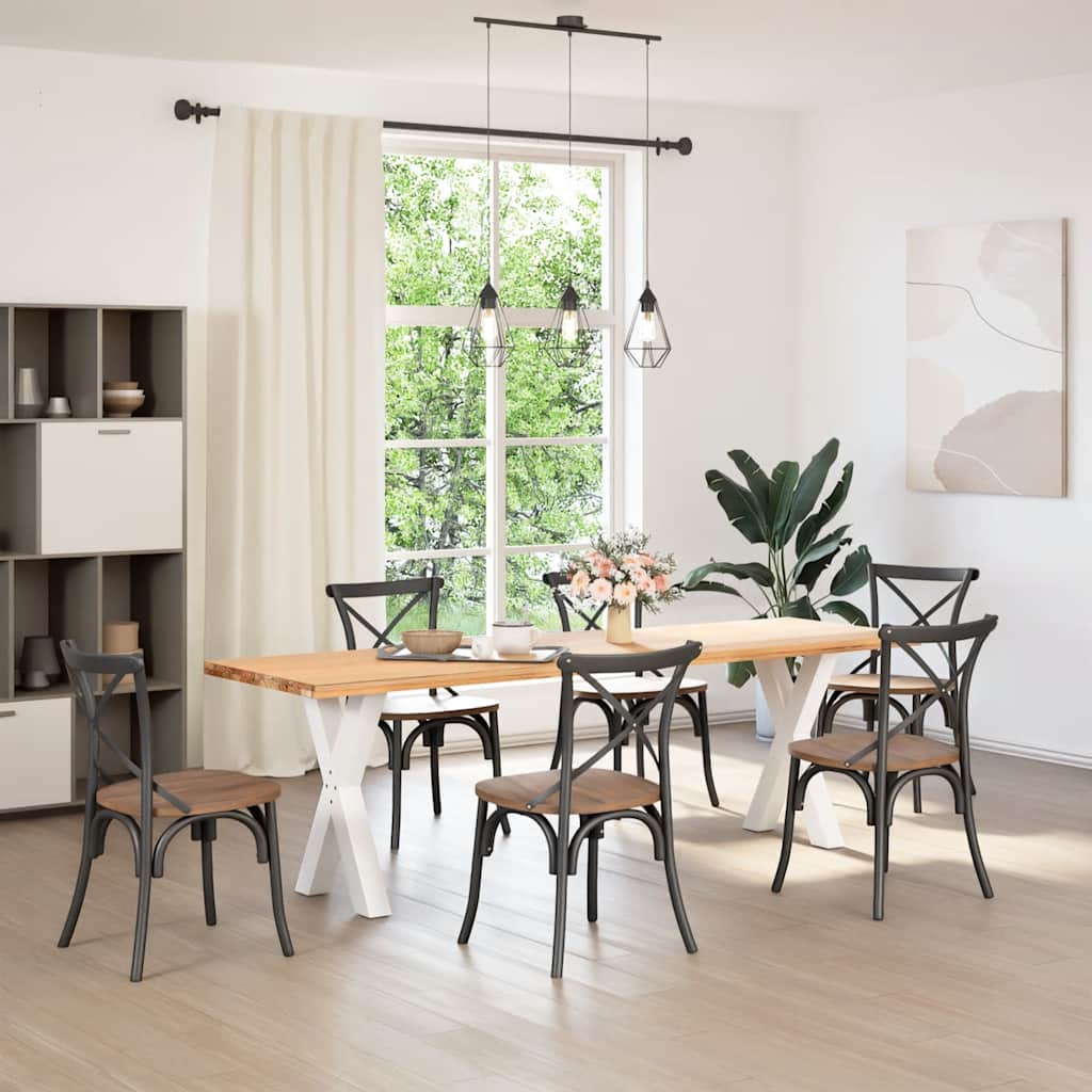 Picioare de masă în formă de X, 2 buc., alb, 60x(72-73) cm, oțel GartenMobel Dekor