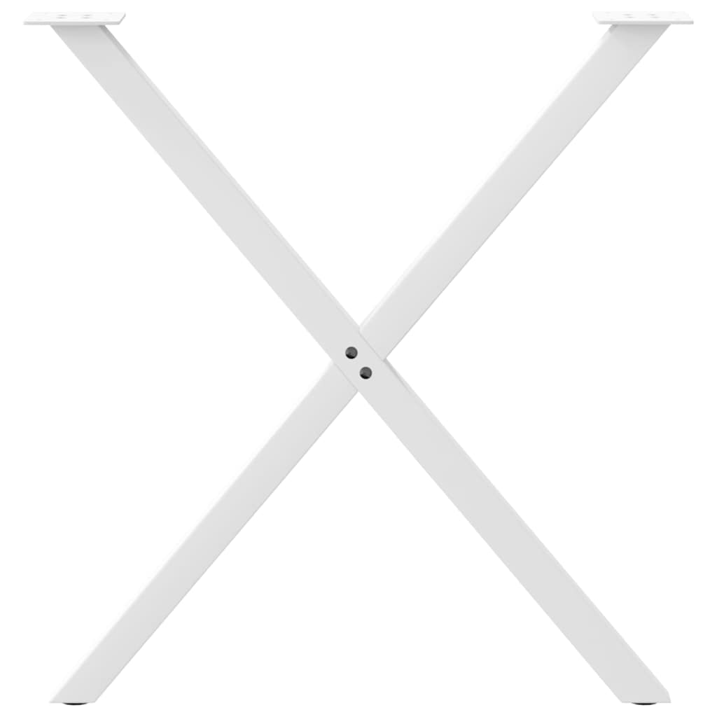 Picioare de masă în formă de X, 2 buc., alb, 80x(72-73) cm, oțel GartenMobel Dekor