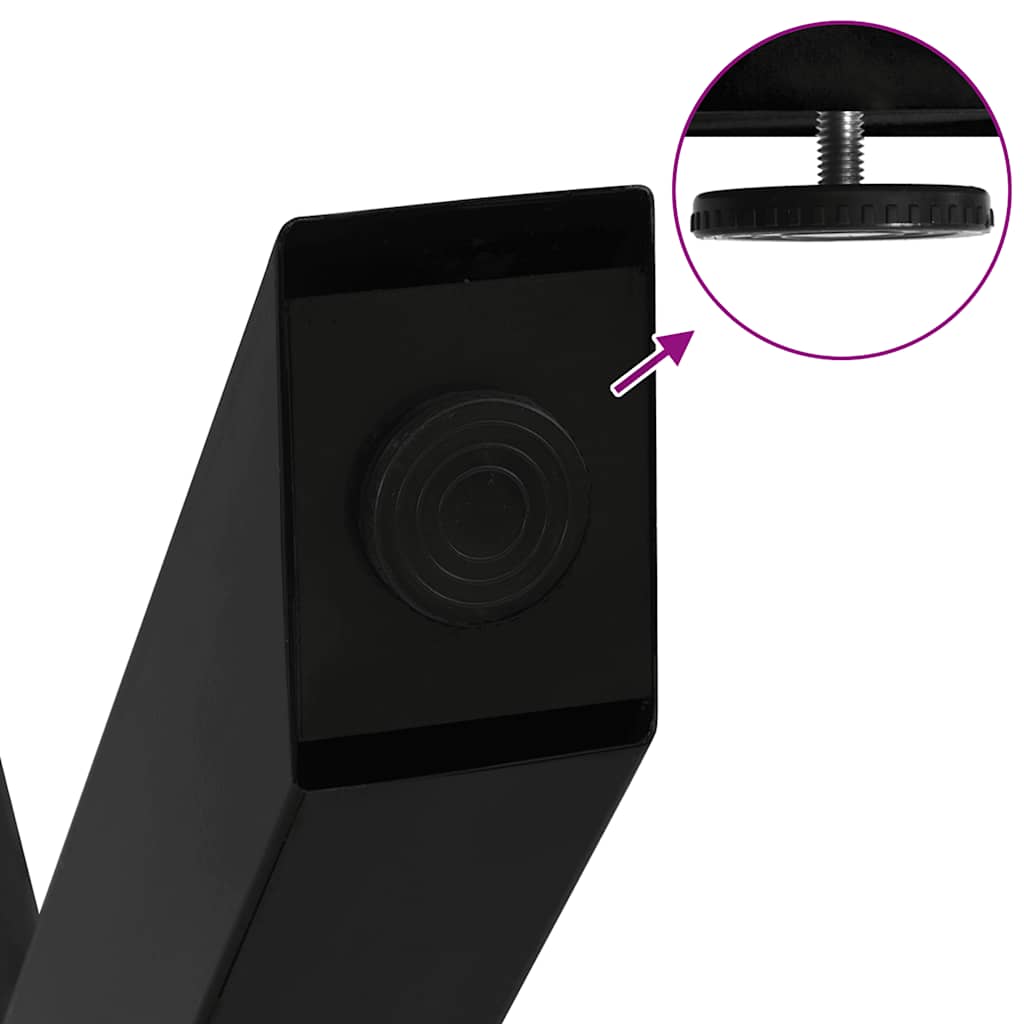 Picioare de masă în formă de X, 2 buc., negru, 50x(72-73) cm, oțel GartenMobel Dekor