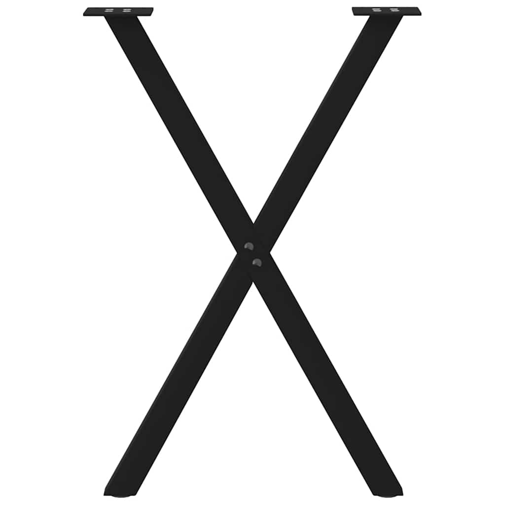Picioare de masă în formă de X, 2 buc., negru, 50x(72-73) cm, oțel GartenMobel Dekor