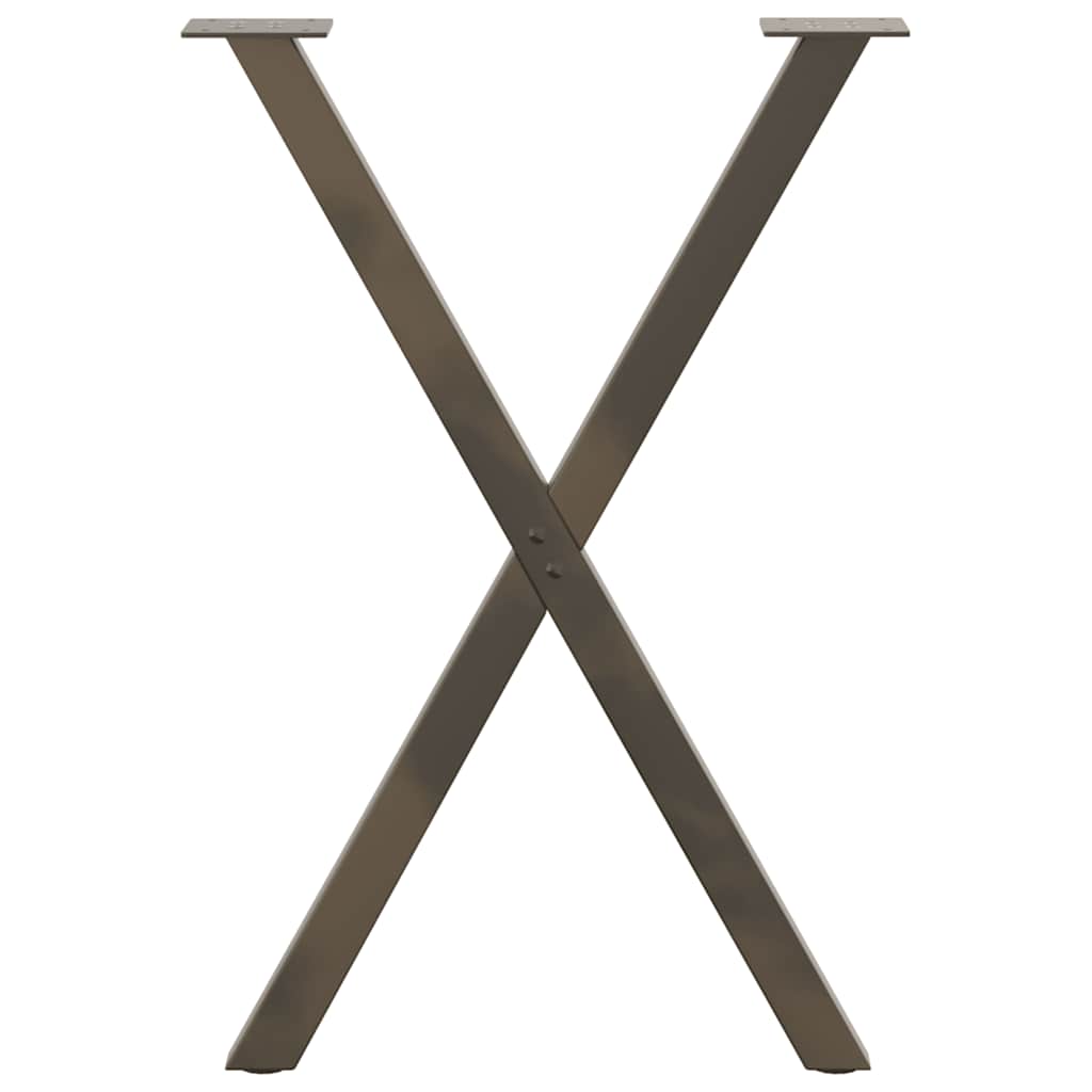 Picioare de masă în formă de X, 2 buc., oțel natural, 50x(72-73) cm GartenMobel Dekor